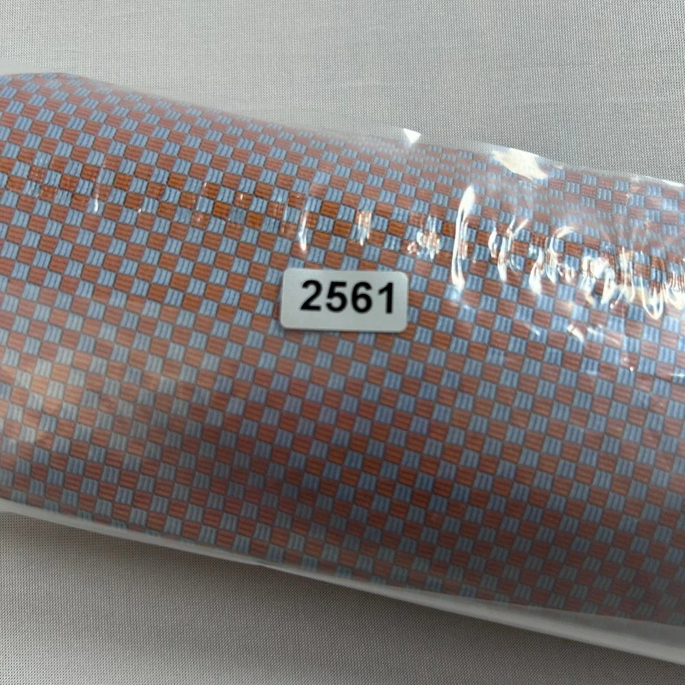 Drakes London Barneys New York Tie Mens Orange Blue Silk Check Handmade England